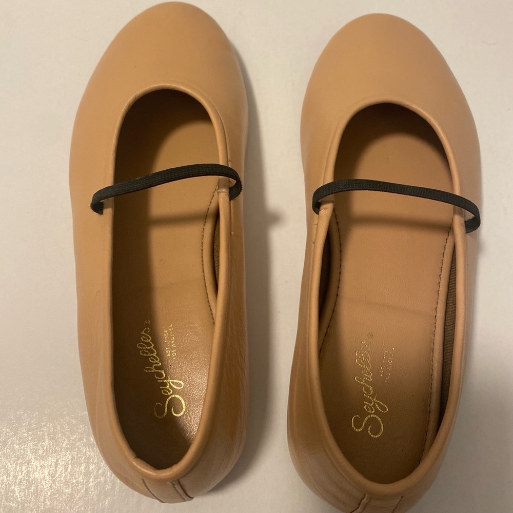 Tan Women Ballet Flats Leather Peach/Beige New Size 7.5 - Picture 5 of 10